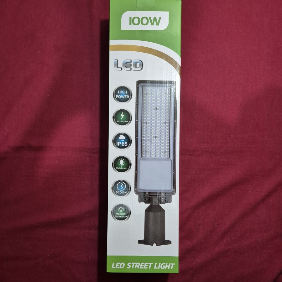 Lampu Tembak Jalan PJU LED + Photocell Sensor Cahaya 100W IP65 Outdoor LED STREET LIGHT