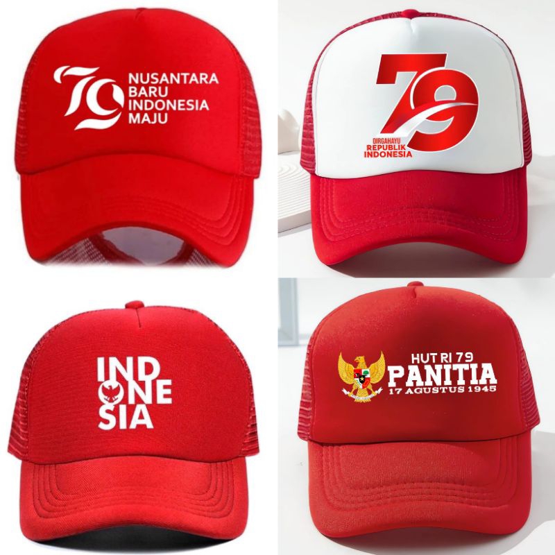 Topi Kemerdekaan // Topi Merah Putih Jaring / Topi Dewasa Jaring