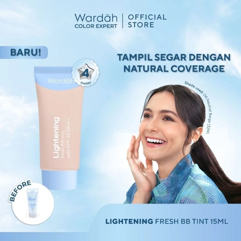 Wardah Lightening Fresh BB Tint Alas Bedak Wardah BB Cream SPF 32 15 ML