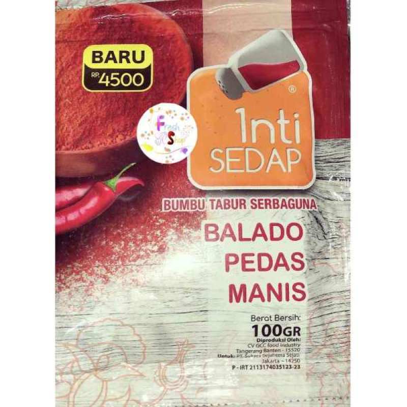 

Inti Sedap Bumbu Tabur Serbaguna Rasa Balado Pedas Manis 100g