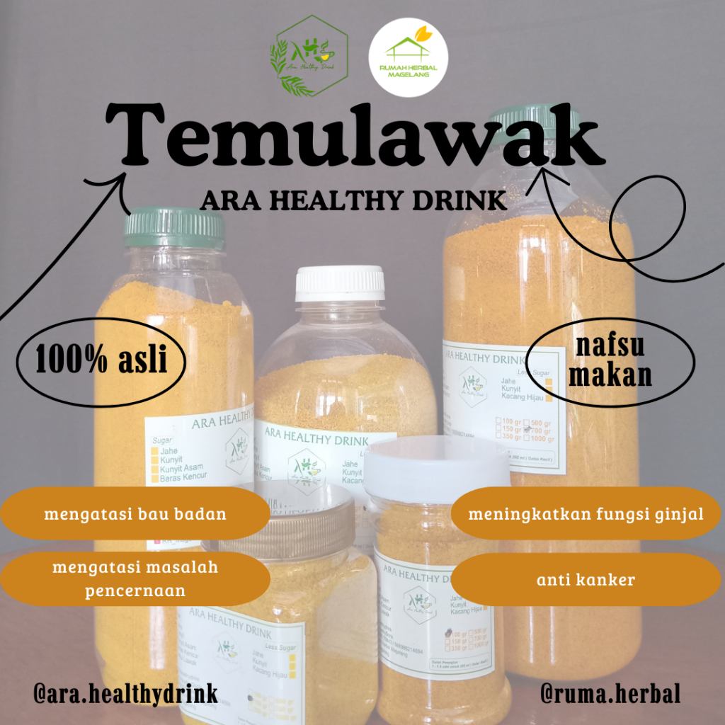 

JAMU Temulawak Bubuk Plus Gula 100gr Pouch SIAP SEDUH TANPA AMPAS ANTI RIBET