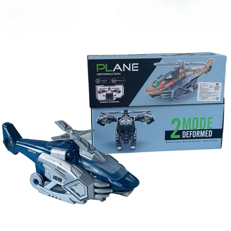 Mainan Helikopter Plane Deformation - Mainan Pesawat Robot Anak