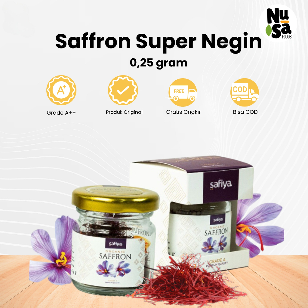 

Saffron Safron 0,25 gr Super Negin Grade A Premium 100 % Safiya