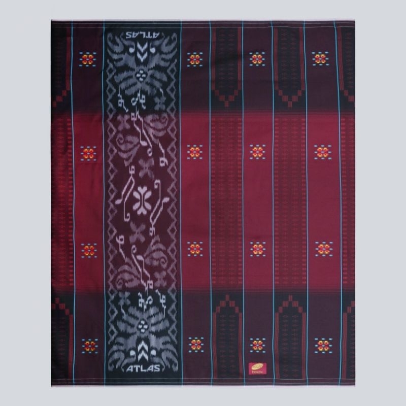 Sarung ATLAS Premium 780 Songket Gunung Warna Merah Biru
