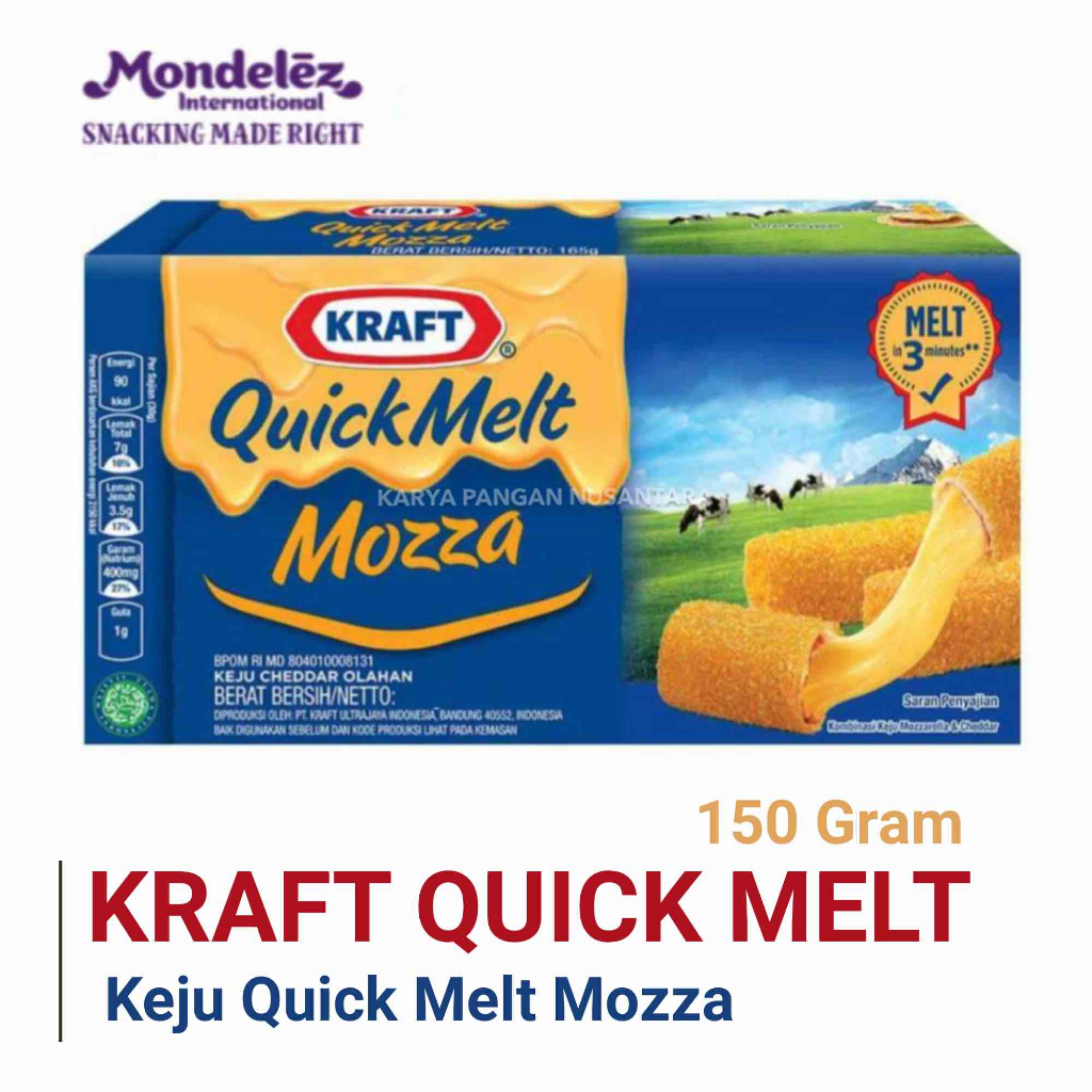 

KEJU KRAFT QUICK MELT MOZZA 150 GRAM MOZZA CHEESE KRAFT 150GR