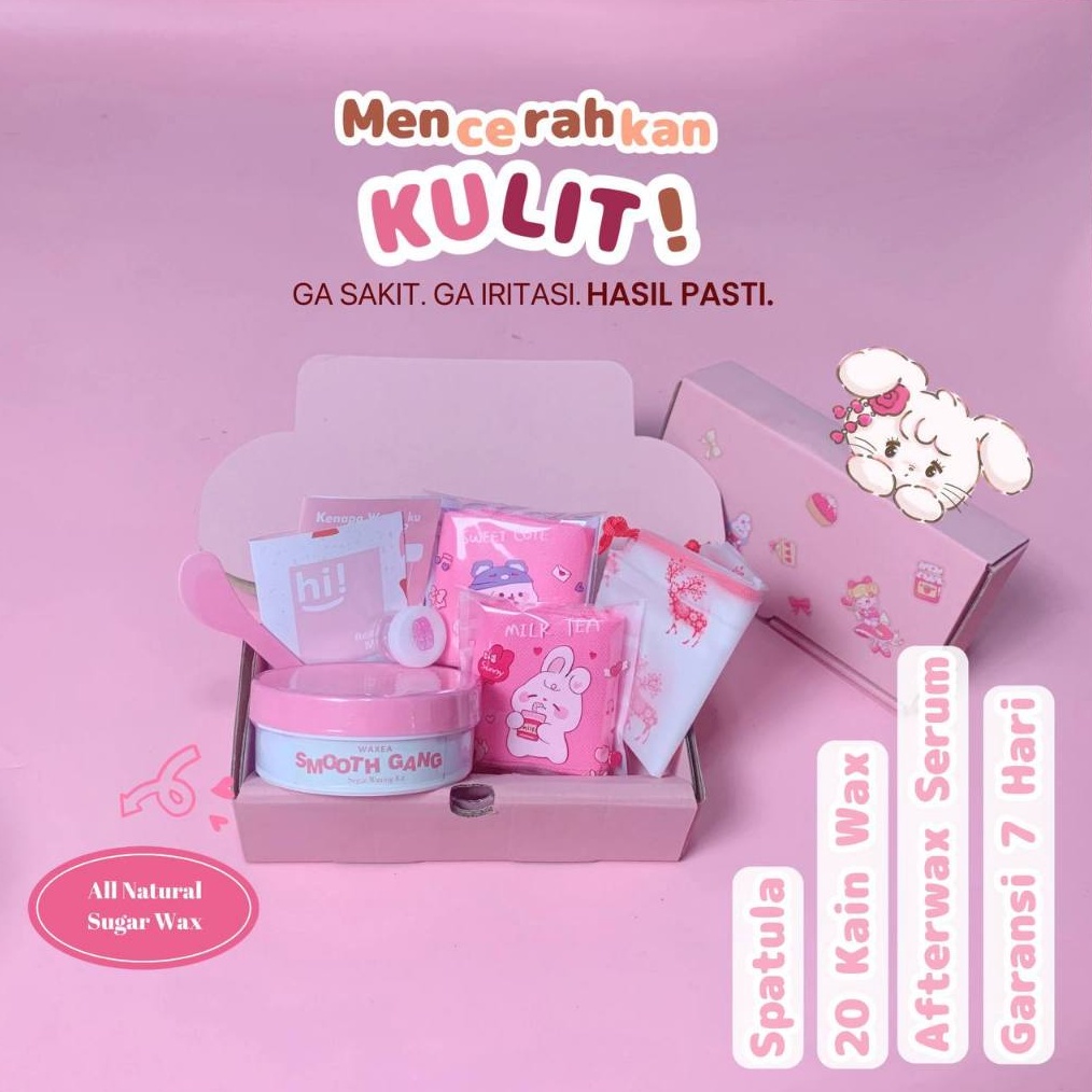 KODE R2I7 WAXEA 35g  Sugar Wax  Perontok Bulu Efektif  Paket Lengkap Waxing Kit  FREE Afterwax  Kain