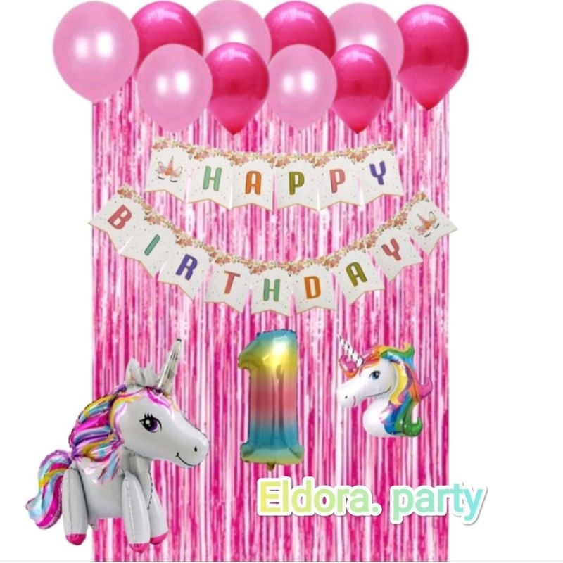 Paket Dekorasi Murah Tema Unicorn/Dekorasi Unicorn/Ulang Tahun Anak Perempuan