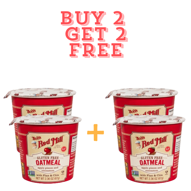 

Buy 2 get 2 Free Bob’s Red Mill Gluten Free Oatmeal Apple Cinnamon Cup 67 gr (EXP OKTOBER 2024)