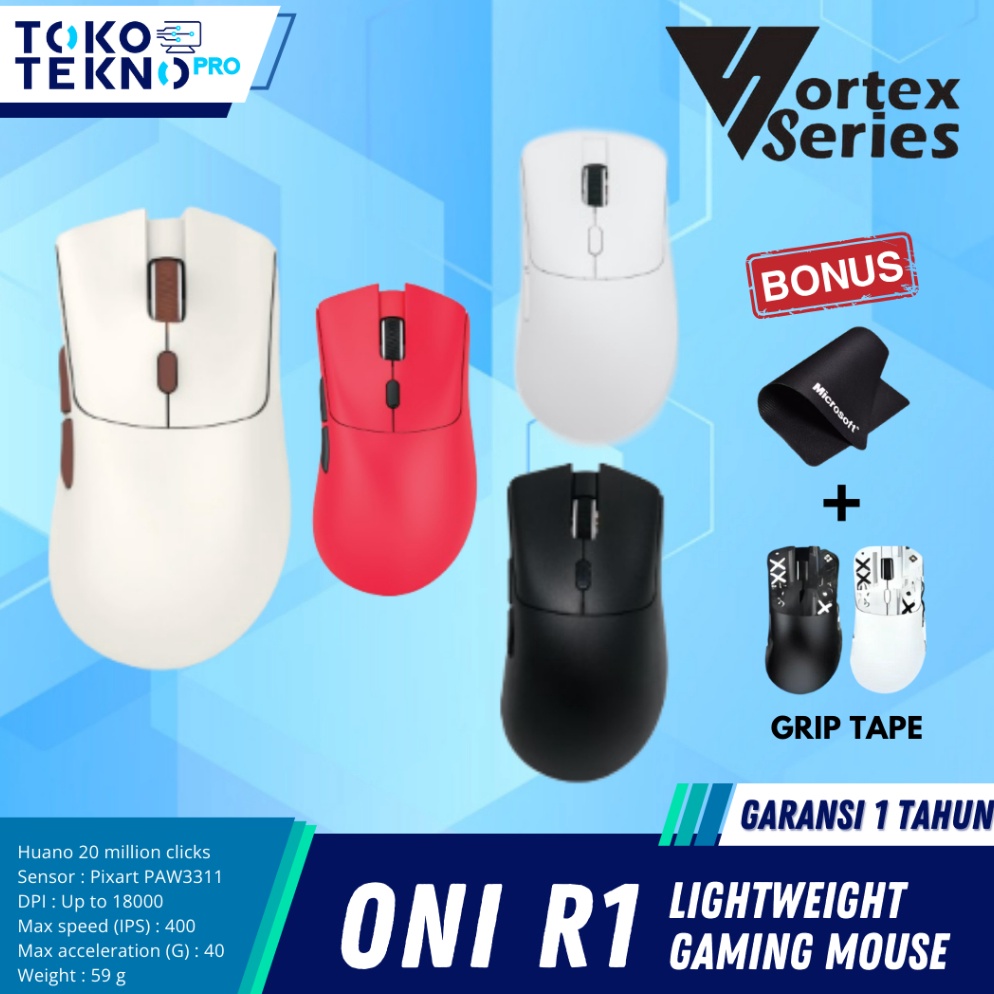 KODE L8M2 Vortexseries Oni R1 Vortex Wireless Gaming Mouse 3in1 Connection Ergo