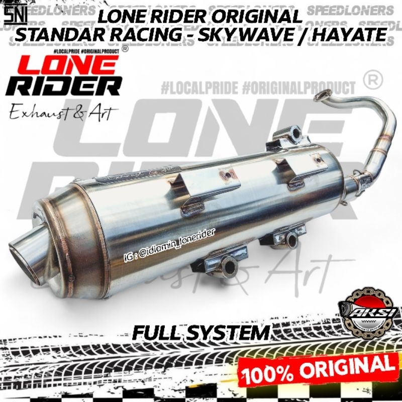 LONE RIDER ORIGINAL Knalpot LR Skywave Hayate Standar Racing Bass Full System
