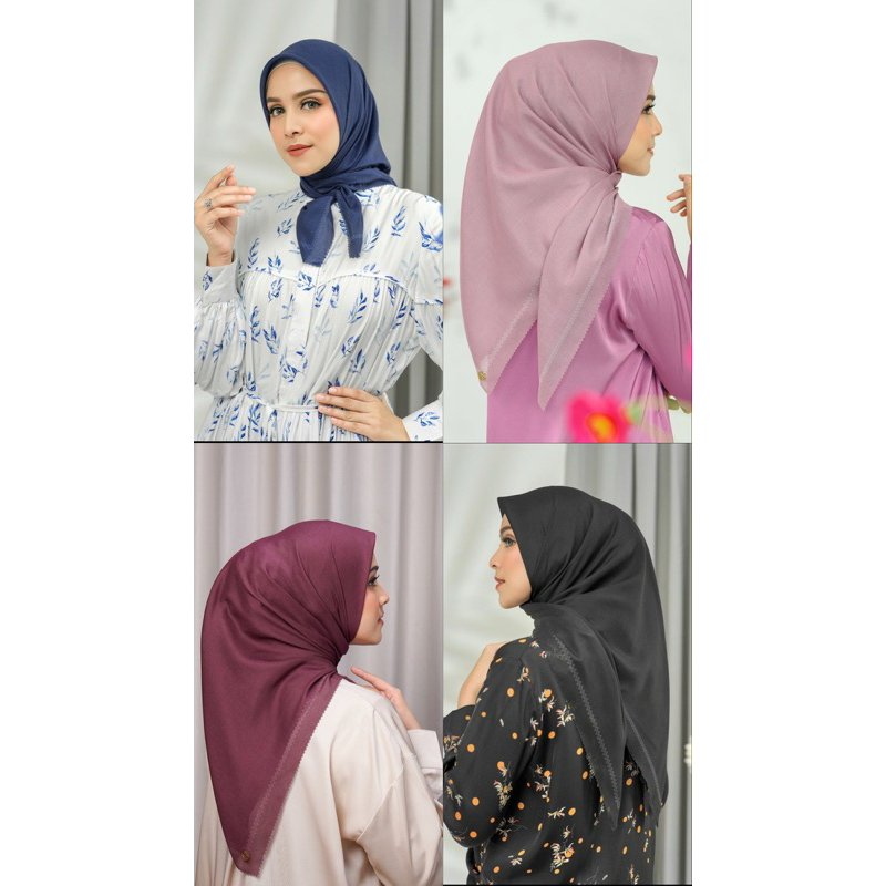 [NEW FULLSET] BUTTONSCARVES TODAY’S SCARF JET BLACK MAUVE CATALINA BLUE & NEW MAROON