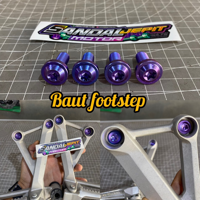 BAUT TITANIUM FOOTSTEP K45 K15 CB650 BAUT TITANIUM FOOSTEP BELAKANG K45 K15 CB650 BAUT TITANIUM FOOS