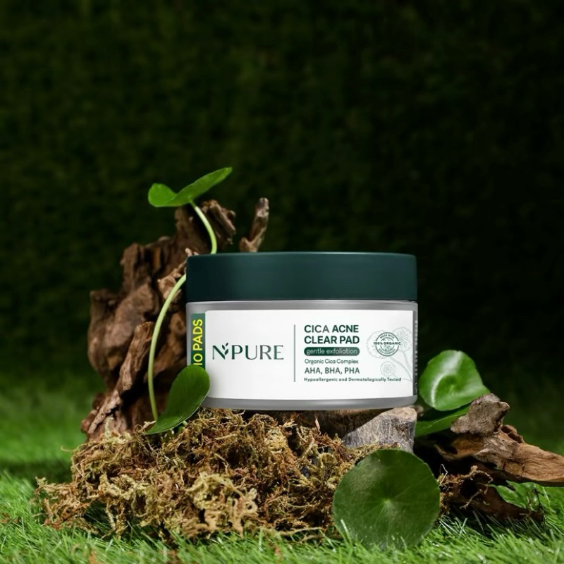 NPURE - Cica Acne Clear Pad / Kapas Eksfoliasi / 40 pads / 7 Pads / Acne Exfoliating Pads / Gentle E