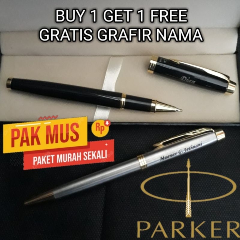 

Bollpoint Mewah Elegan Parker Buy 1 Get 1 Black Gold Rb Dan Stainless Gold Bp Gratis Grafir Nama Dan Box Exlusive
