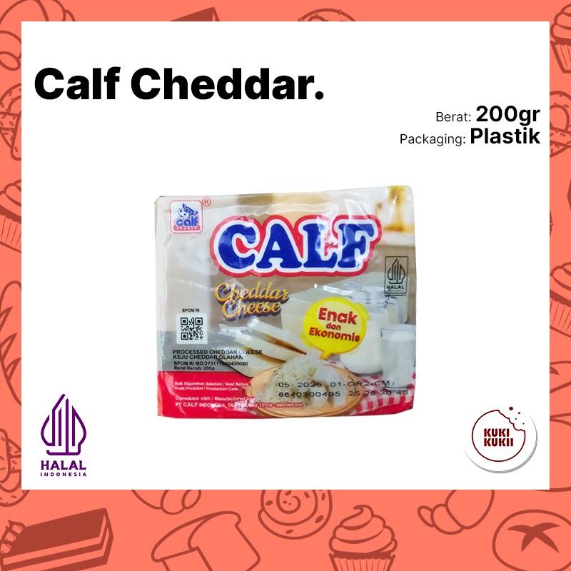 

Keju Calf Cheddar Cheese 200gr