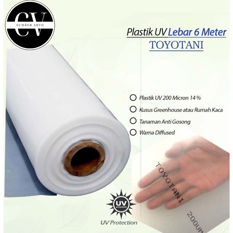 Plastik UV Toyotani 200 Micron Lebar 6 meter 1 Roll 50 meter