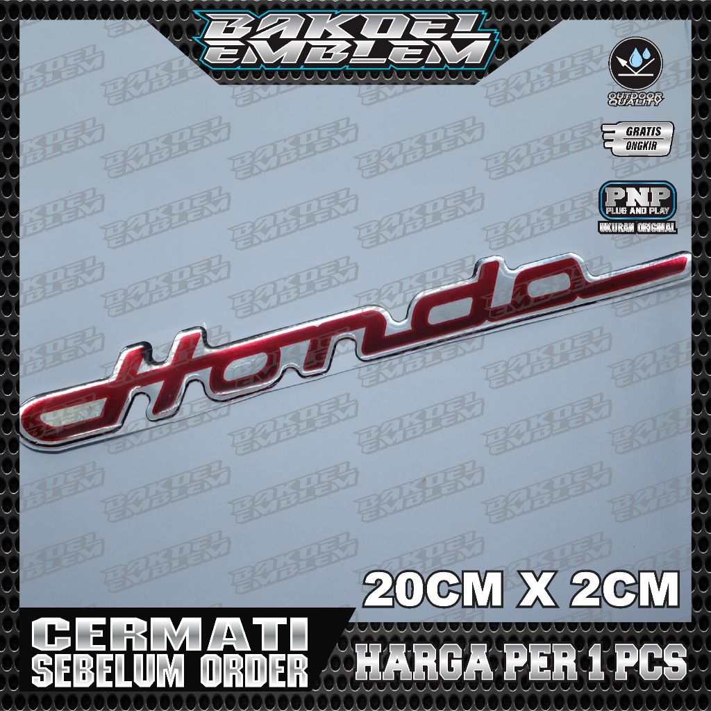 Emblem timbul honda latin / emblem honda latin / emblem honda latin merah