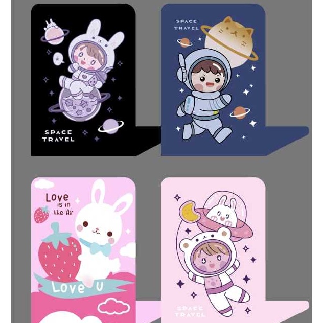 

HJ6 FREE DUS 1 Set Isi 2 Pcs Book End Stand Sandaran Penyangga Buku GALAXY Planet Astronot MQ3433