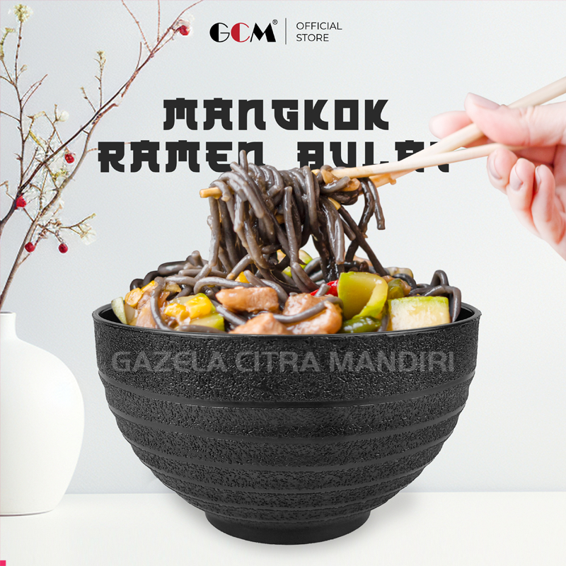 Mangkok Bakso Plastik Tebal 12 Pcs 1 Lusin Mangkok Seblak Bulat Hitam Clio 3426