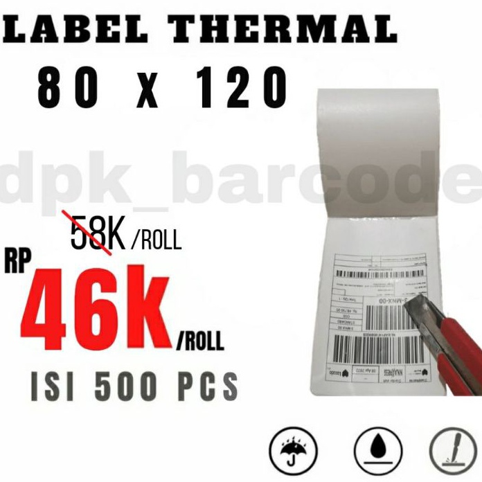

Unggul Label Thermal 8x12 isi 5pcs Kertas Thermal 8x12 Kertas Resi 8x12 Label Thermal 8x12 Barcode Label 8x12 core 1 inch