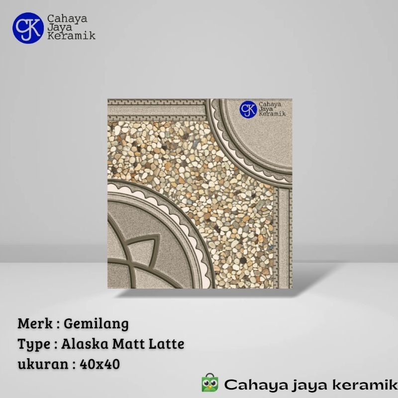 keramik lantai motif batu alam kasar gemilang alaska m latte 40x40
