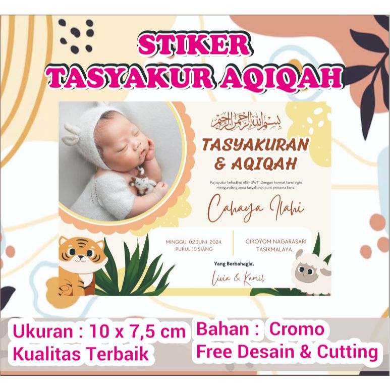 

KARTU SYUKURAN AQIQAH/STIKER AQIQAH/KARTU AQIQAH