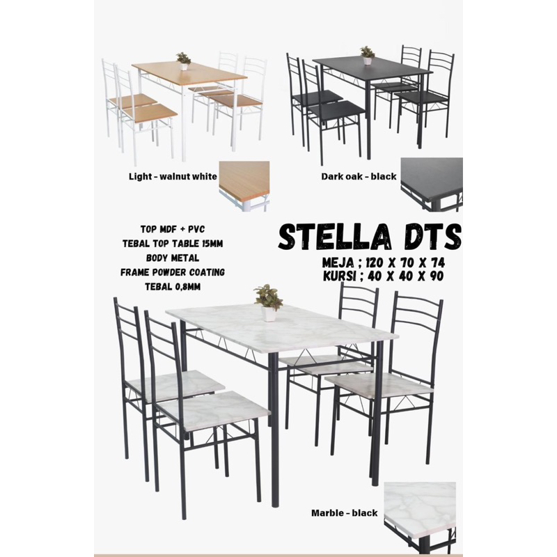 MEJA MAKAN MEJA MAKAN BESI MEJA MAKAN STELLA KAKI BESI