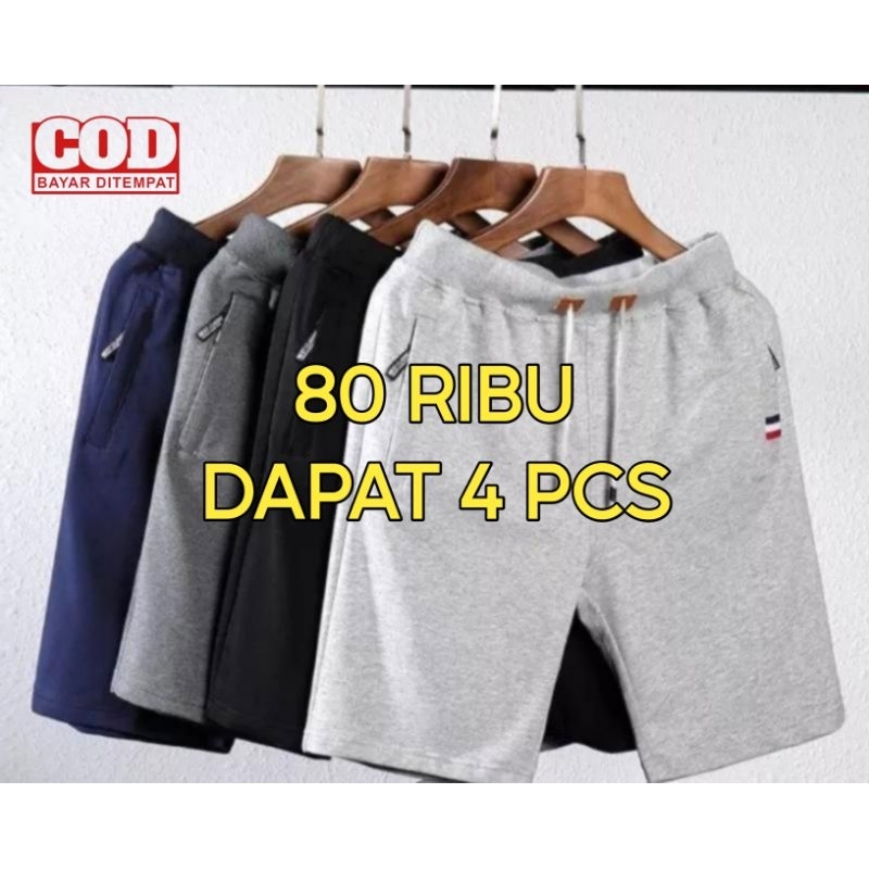 Baby Terry 80rb dapat 4pcs Celana Pendek Baby Terry Sport Zipper Fleece Pria Wanita