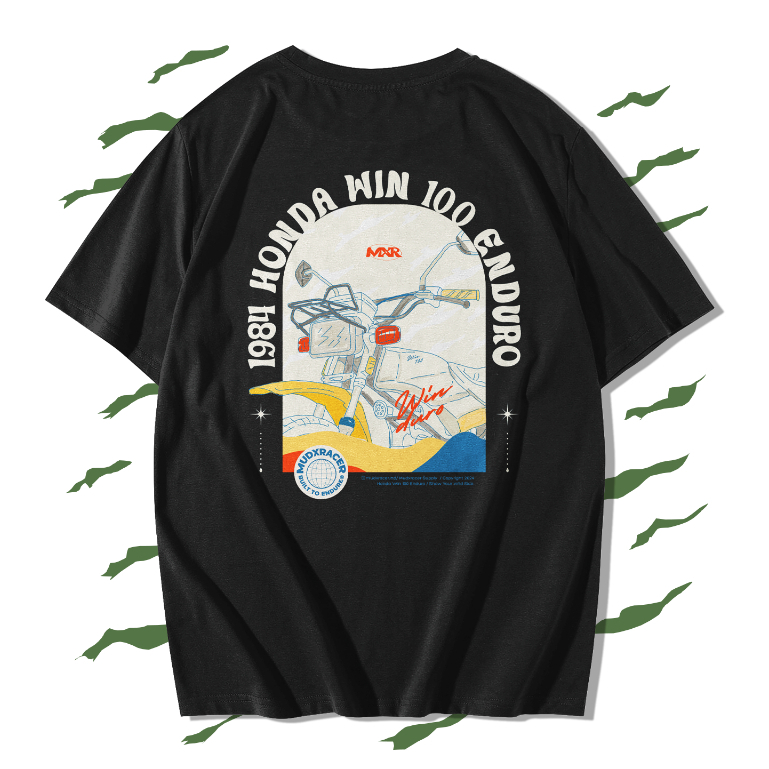 Baju Kaos Honda Win 100 Enduro Trail Vintage Jadul by Mudxracer