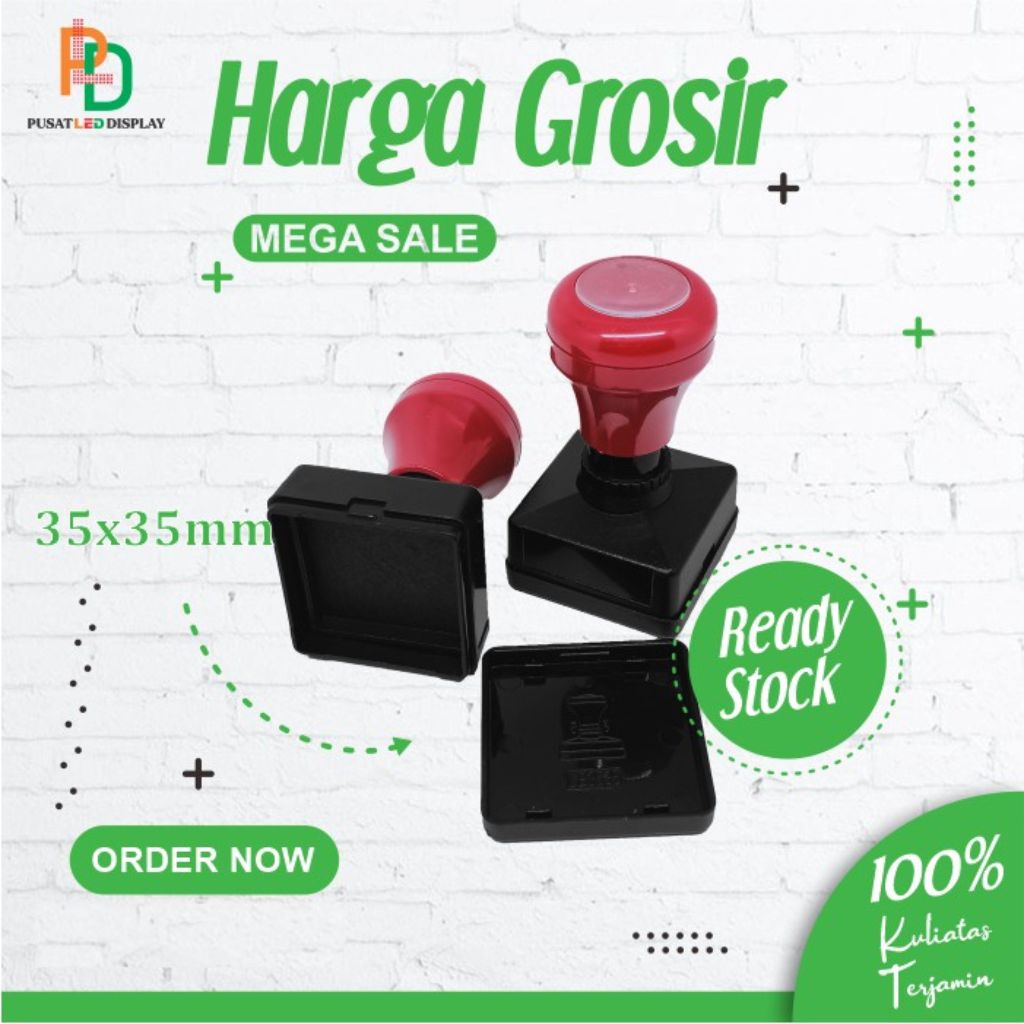 

3535 - Gagang Stempel Flash Kilat Warna Kotak Ukuran 35X35 MM