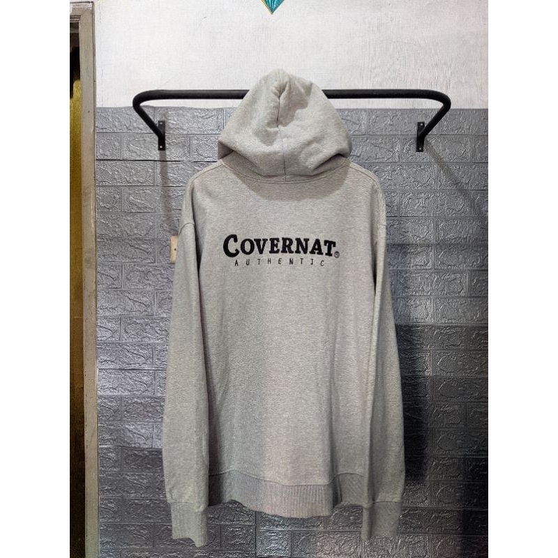 Zip Hoodie Covernat Bordir Grey Sz XL