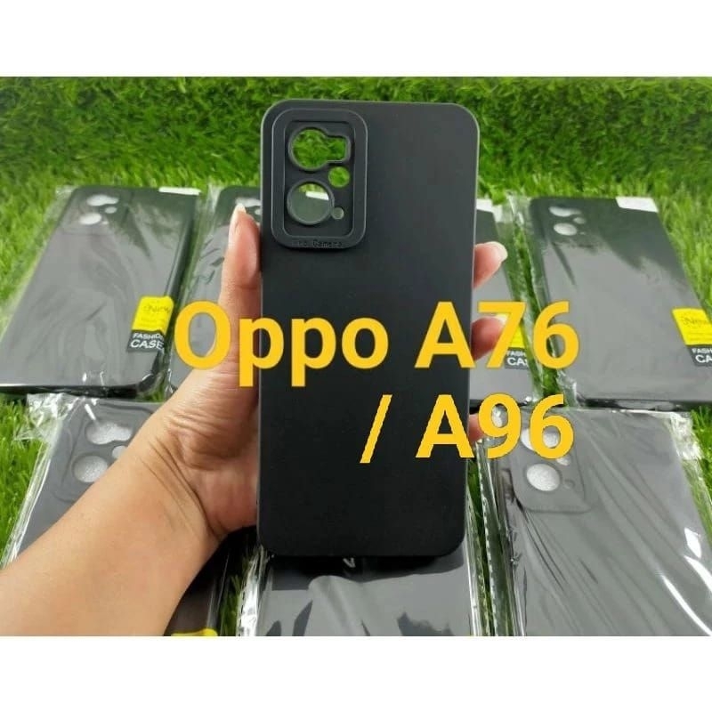 CASE FULL BLACK DOVE OPPO A76/ A96 SILIKON PELINDUNG KAMERA