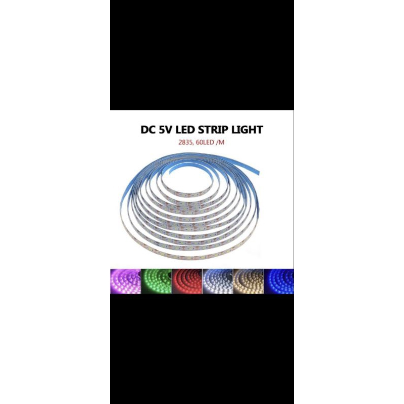LED Strip Roll 2835 DC 5V 5 Volt USB Warna putih