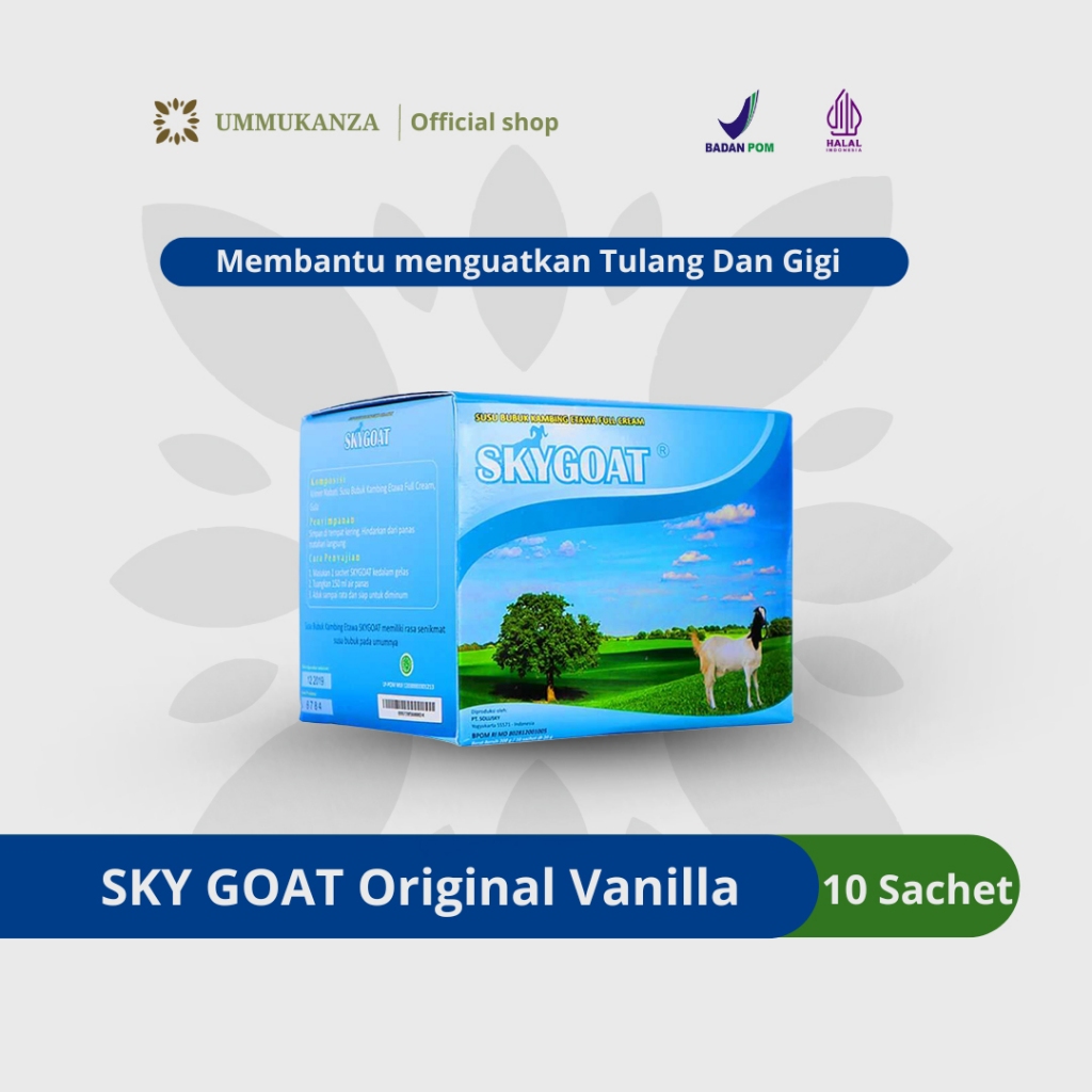 

SKYGOAT - Susu Kambing Etawa Bubuk SKY GOAT Original Vanilla 1 Box Isi 10 Sachet ORIGINAL