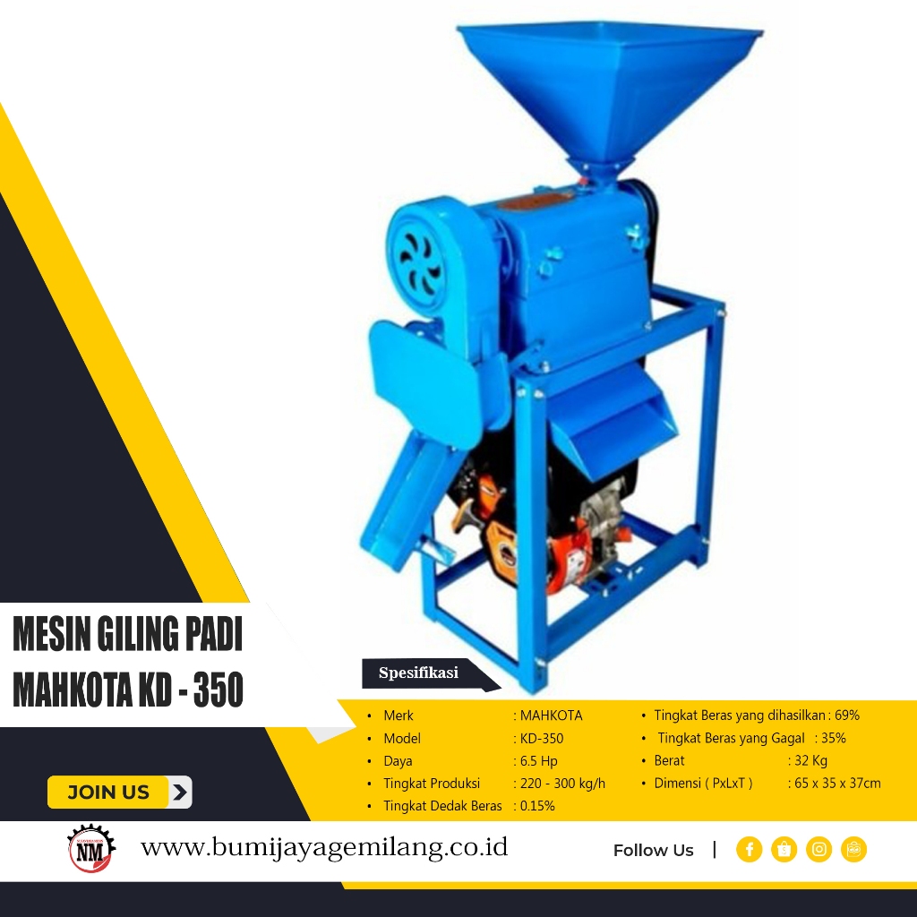 MESIN GILING PADI MAHKOTA KD-350
