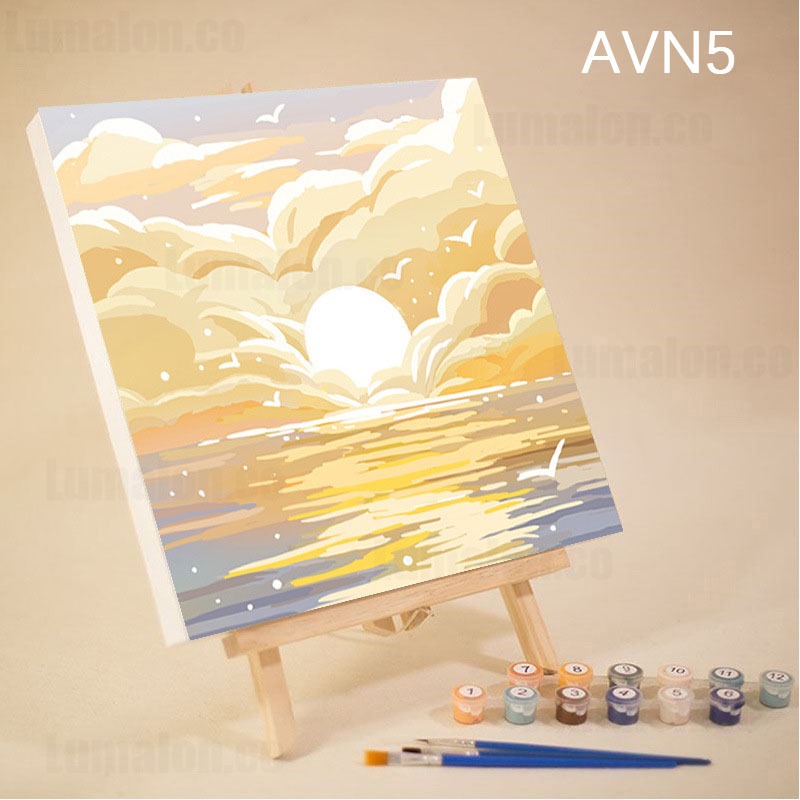 

tyvf Paint by number 20 x 20cm Paint By Number Kit Dital Oil Painting DIY Painting kit Lukisan -