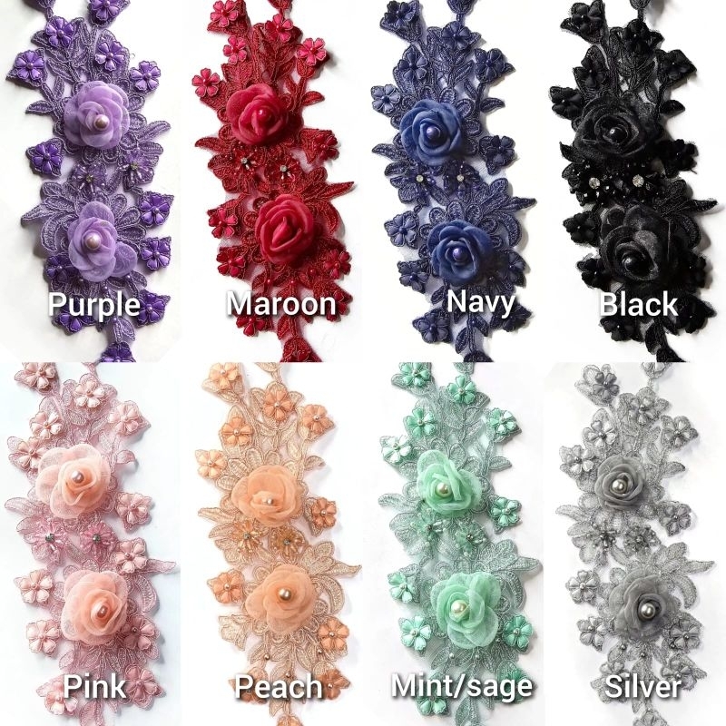 lace bordir 3d handmade import