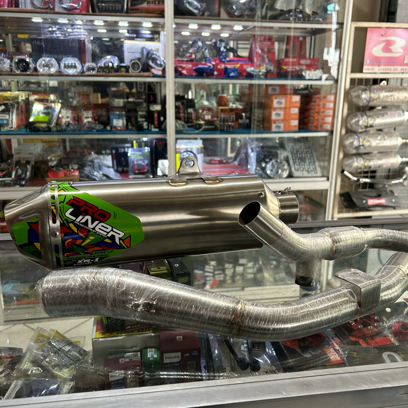 KNALPOT CRF 150 BORE UP PROLINER XR1 BORE UP 200 cc STAINLESS STEEL GRATIS PELINDUNG KNALPOT
