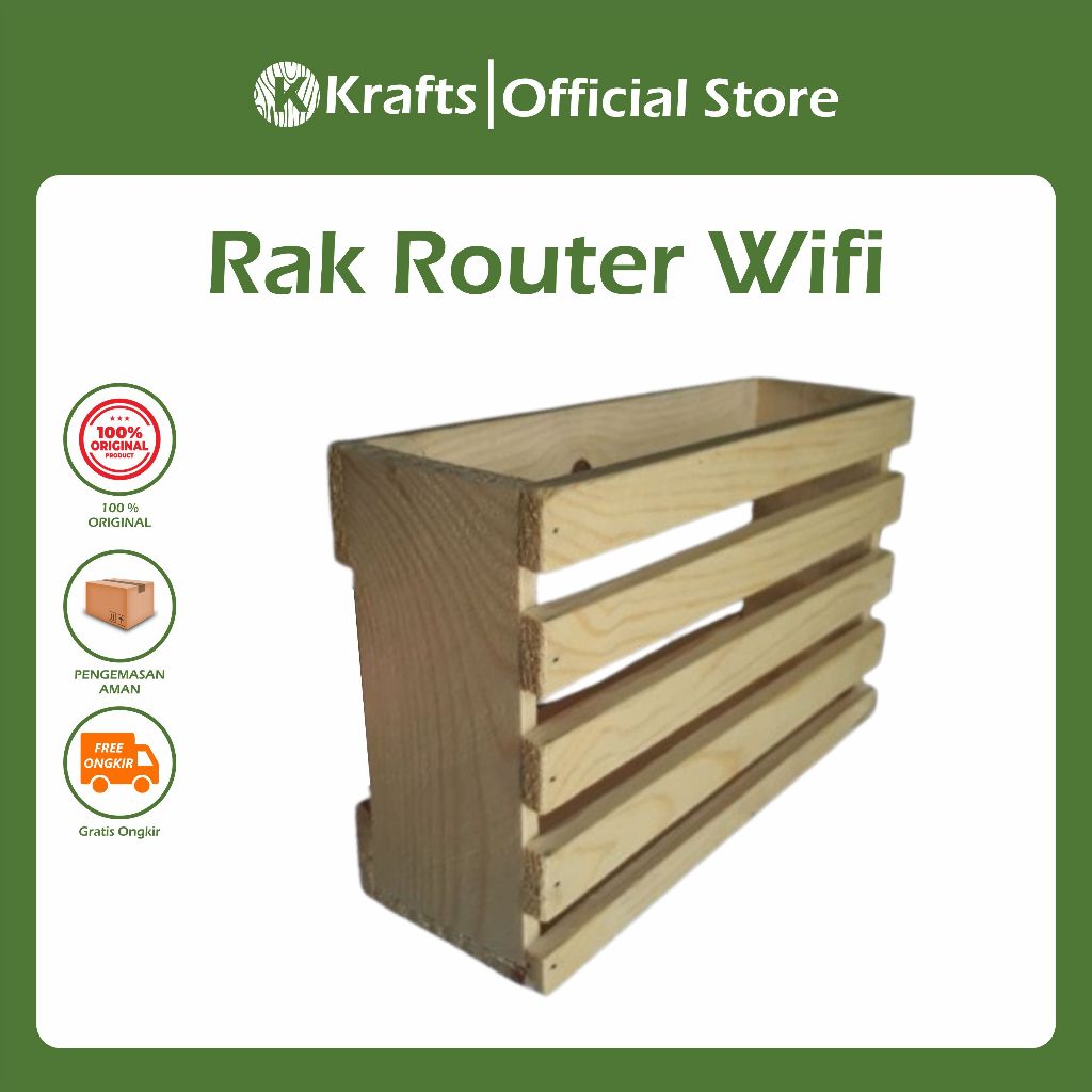 [KRAFTS] Rak Dinding Wifi | Rak Wifi Kayu | Rak Wifi Gantung