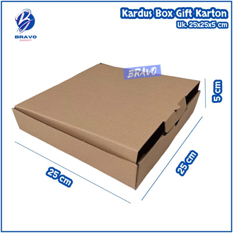 

KARDUS BOX 25x25x5 cm / BOX KARTON CORUGATED DIE CUT E-FLUTE / BOX GIFT