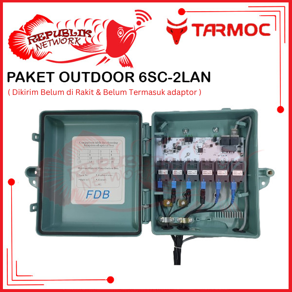 Paket Outdoor Tarmoc TMC-6SC2E POE in (5-24V)|6FO 2LAN Media Converter