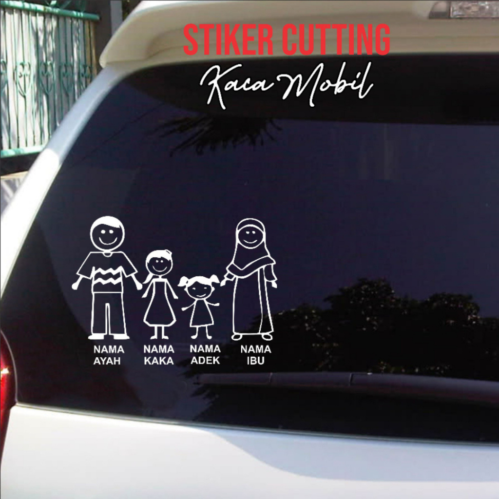 Cutting Sticker HAPPY FAMILY kaca mobil, Sticker family, Sticker kaca mobil