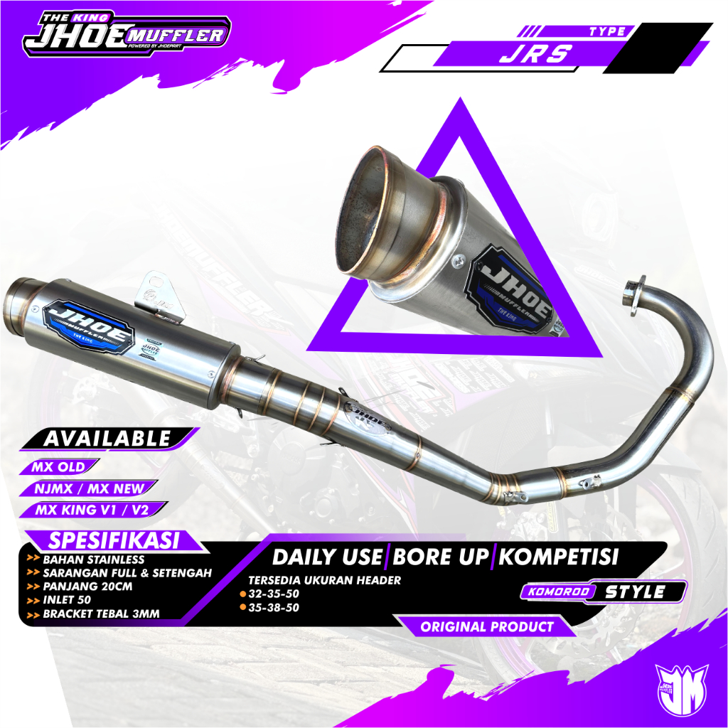 Knalpot Racing MX king Roadrace Original Jhoe Muffler TYPE JRS