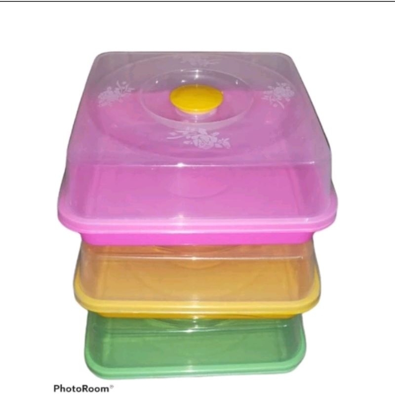 3Pcs Capsul Kotak Tutup Serbaguna / Kotak Tutup Serbaguna Segi/ Kotak Kue Tutup
