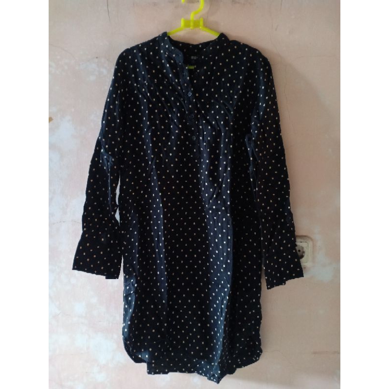 Atasan tunik wanita polkadot preloved