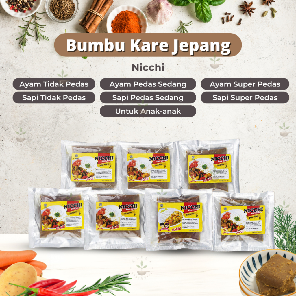 

Nicchi Bumbu Kare Jepang - Bumbu Kari Jepang 100g - Nicchi Kare Ayam - Nicchi Kare Sapi - Nicchi Anak anak