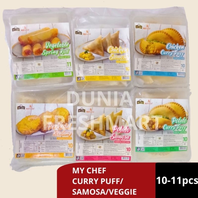 

MY CHEF CURRY PUFF/SAMOSA/SPRING ROLL/PERKEDEL ISI 10PCS FROZEN