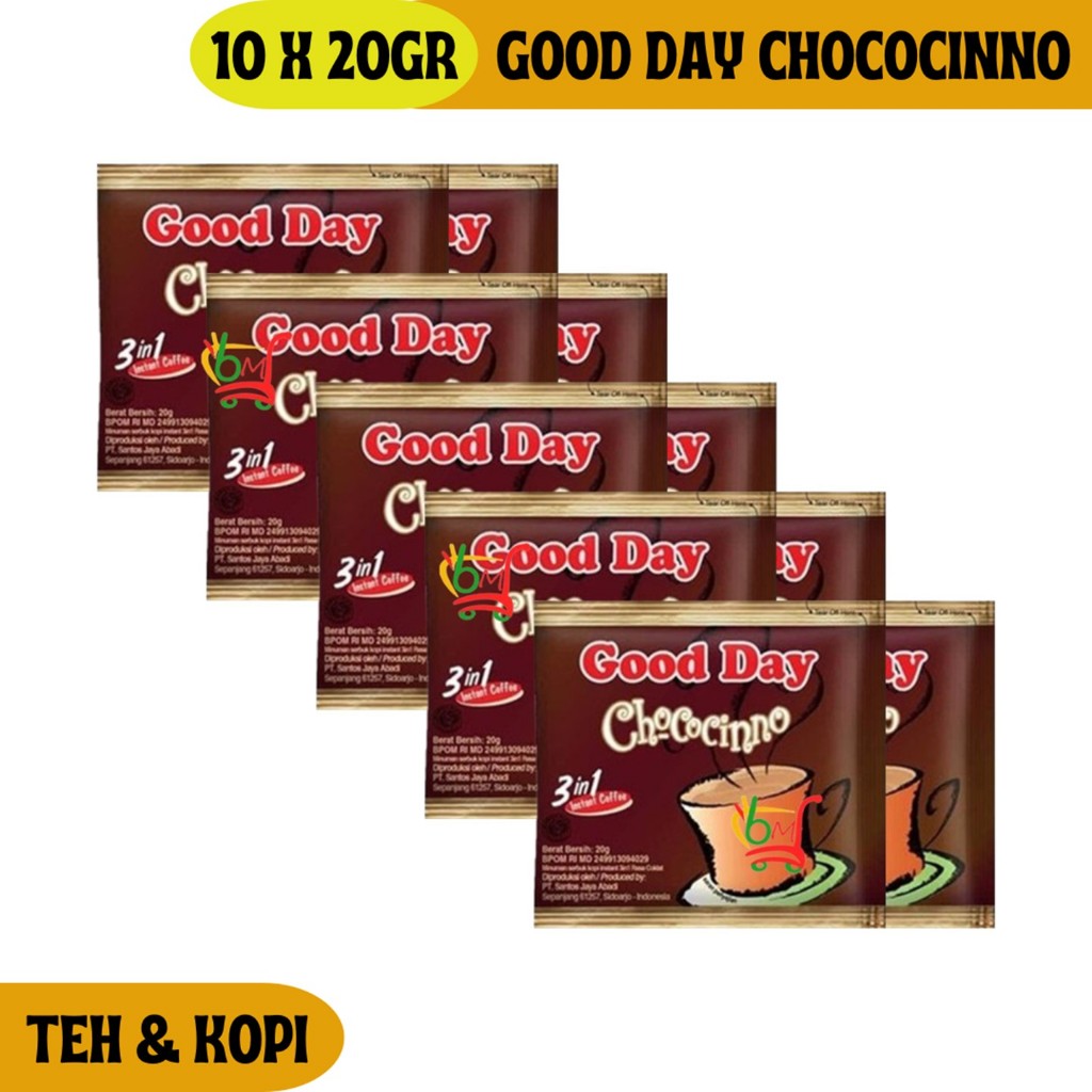 

Good Day Chococinno Kopi Bubuk Instan 3in1 Renceng