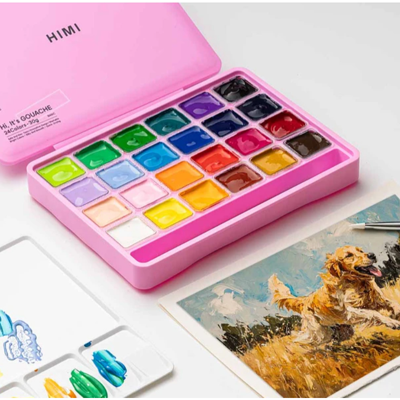 

MIYA HIMI Gouache Paint Set 30 G Isi 24 Colors Jelly Cup New Vision - Cat Lukis Gouache 30 gr x 24 Warna Mewarnai Menggambar Anak Dewasa