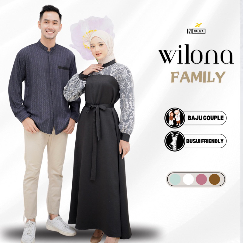 Naliza - Wilona Family Couple Gamis Brokat Sarimbit Keluarga / Couple Keluarga / Family Couple